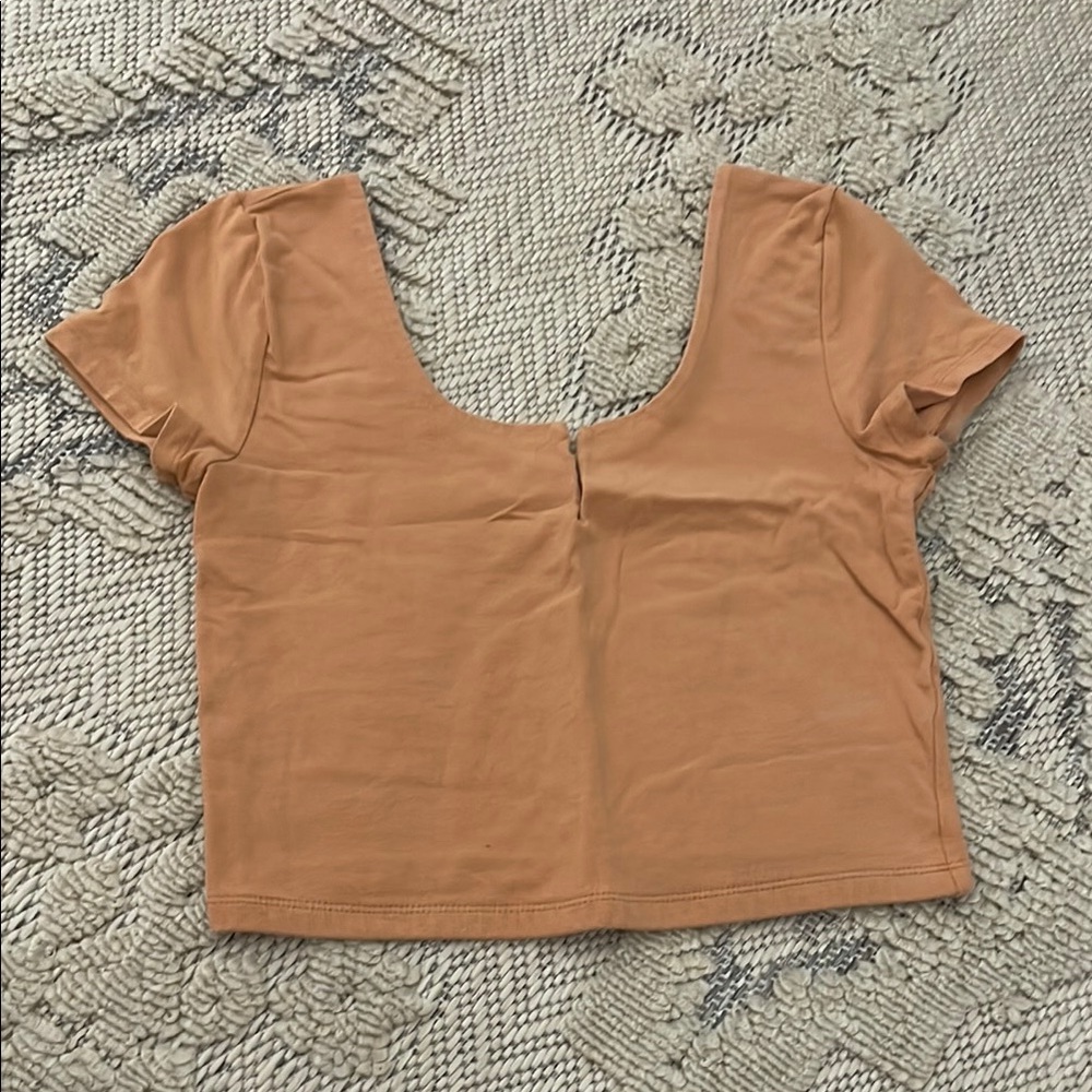 Aeropostale Orange Fitted Crop Blouse